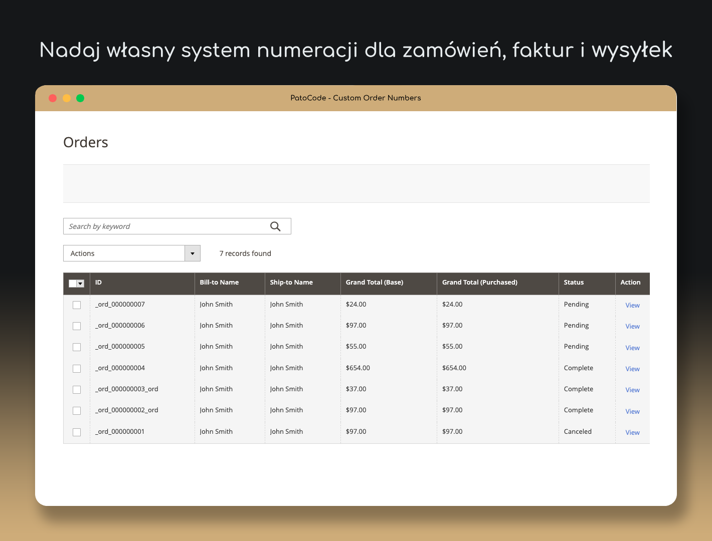 Custom Order Numbers