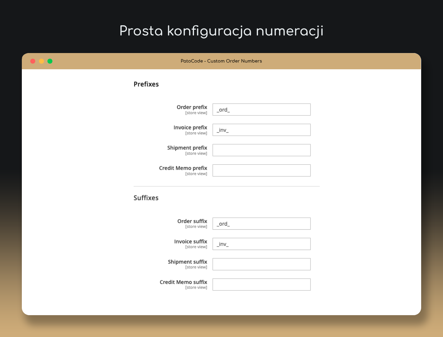 Custom Order Numbers